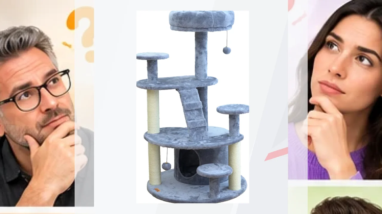 Leeby Esperanza torre rascador multiplataforma con cama nido y juguete para gatos